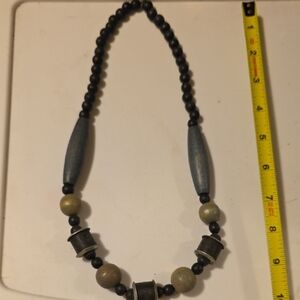 Elegant Black and Gray Beaded Necklace
